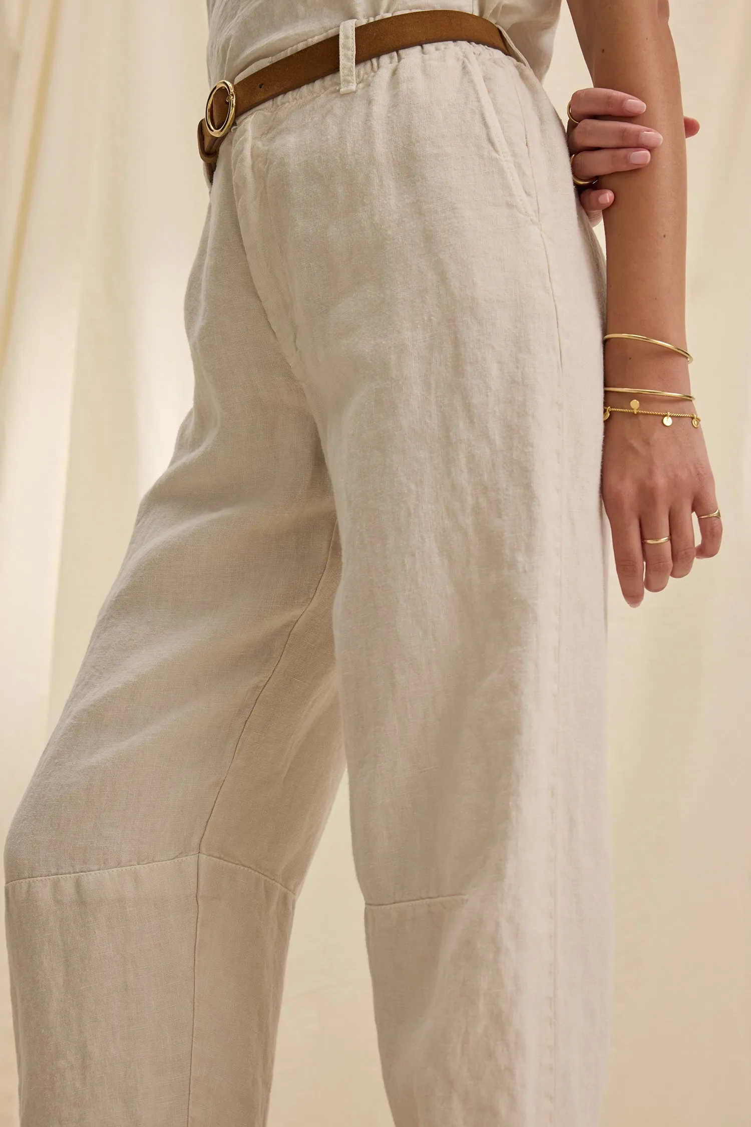 Velvet | Taylor Linen Pants - Bisque sold by Sister & Co product image thumbnail 4