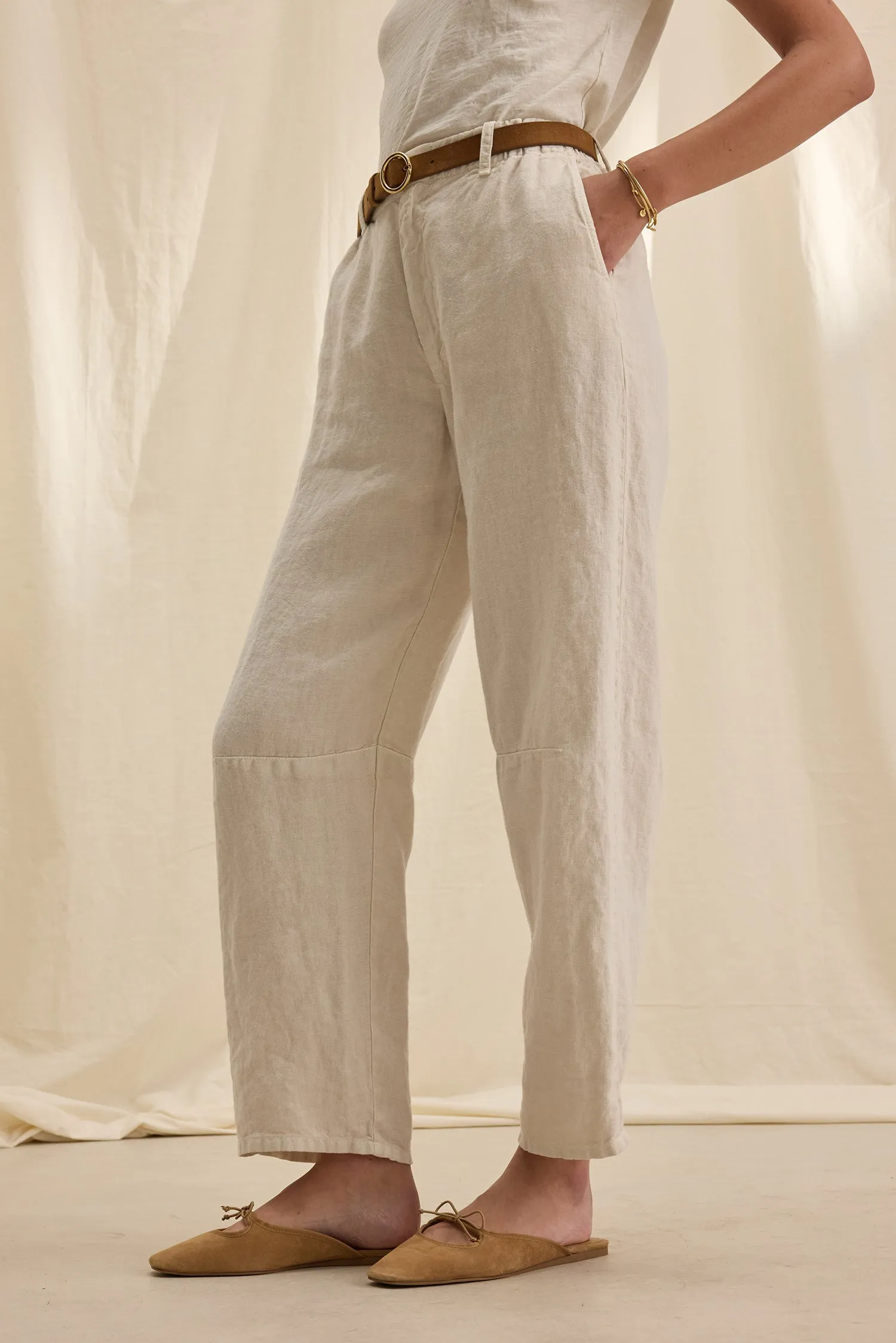Velvet | Taylor Linen Pants - Bisque sold by Sister & Co product image thumbnail 2