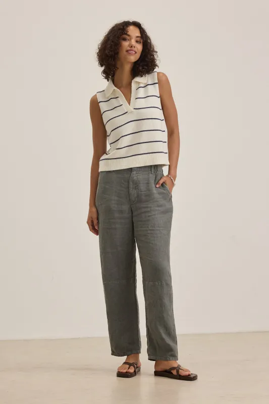 Velvet | Taylor Linen Pants - Graphite sold by Sisters & Co