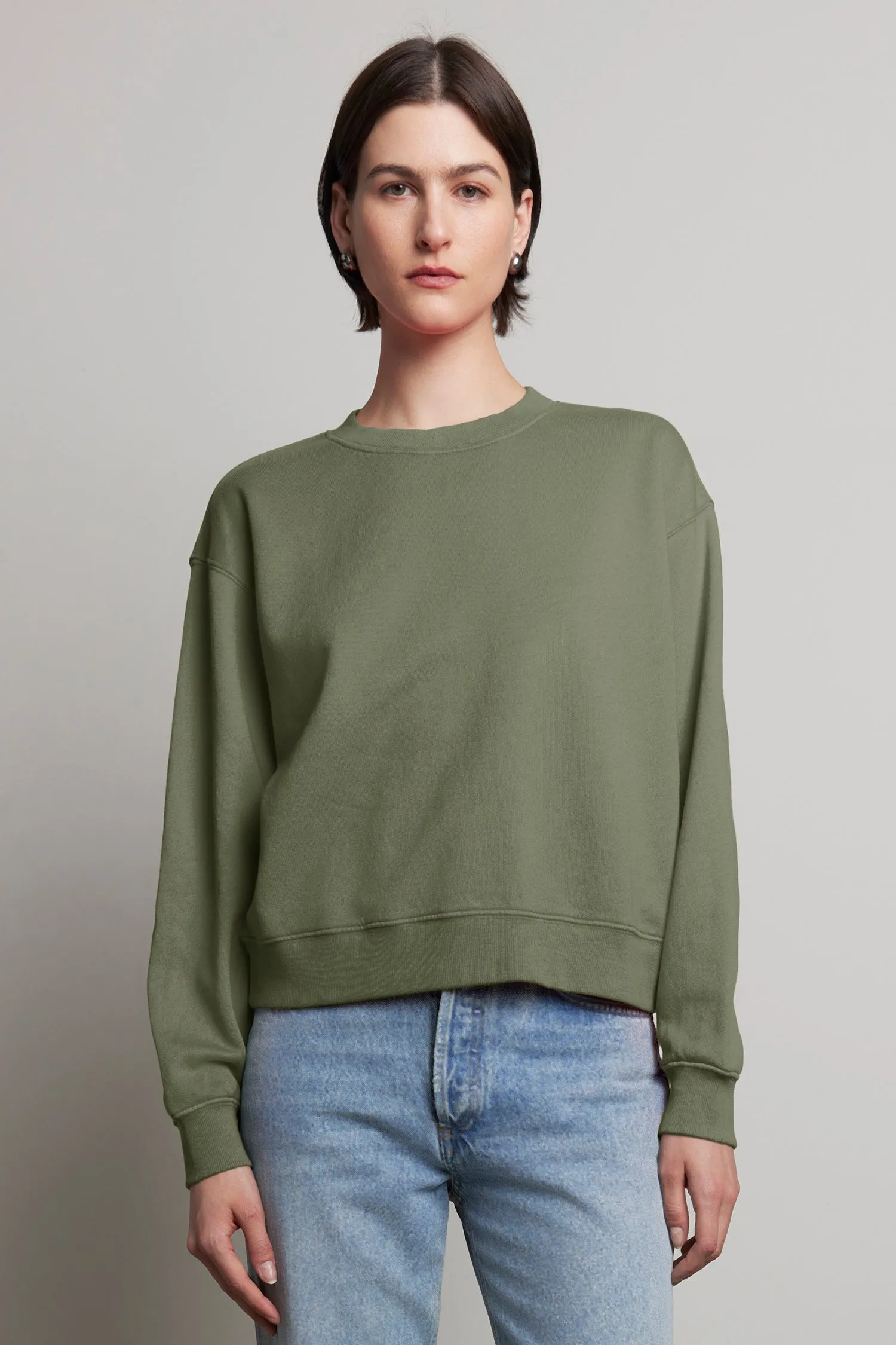 Velvet | Ynez Organic Cotton Sweater - Army sold by Sisters & Co