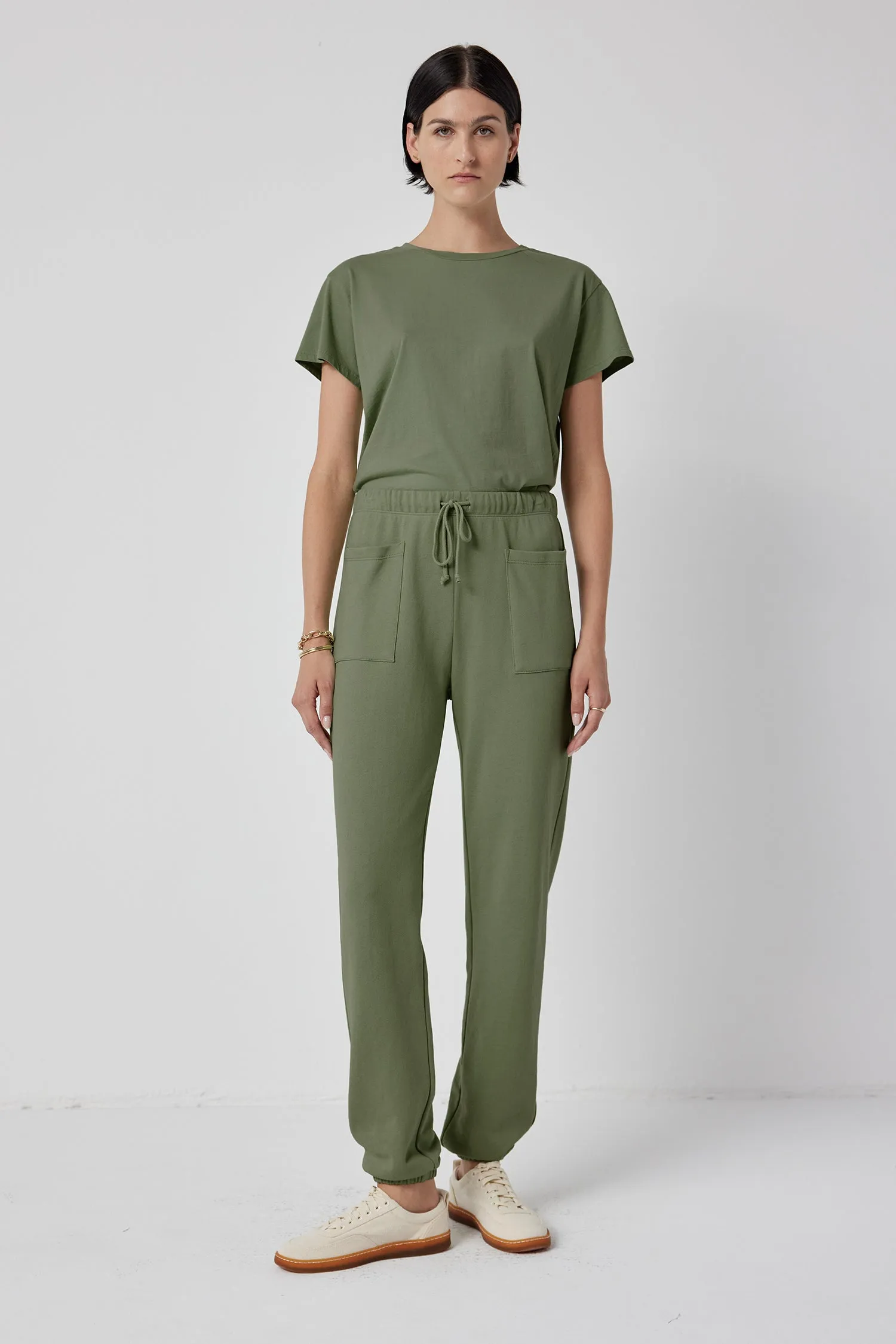 Velvet | Westlake Organic Cotton Trackpants - Army sold by Sisters & Co