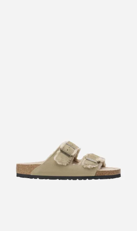 Birkenstock | Arizona Shearling Regular - Taupe sold by Sister & Co