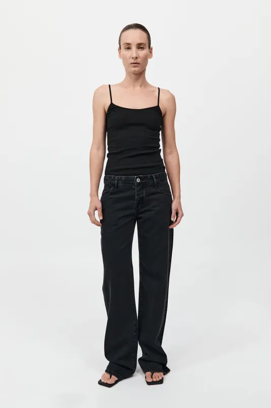 St Agni | Mid Rise Balloon Jeans by Outland Denim - Washed Black sold by Sister & Co