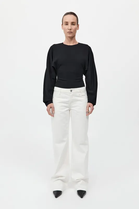 St Agni | Mid Rise Balloon Jeans by Outland Denim - White sold by Sisters & Co