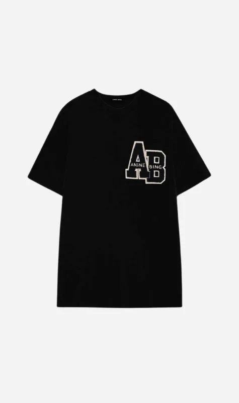 Anine Bing | Lili Tee Letterman - Black sold by Sister & Co