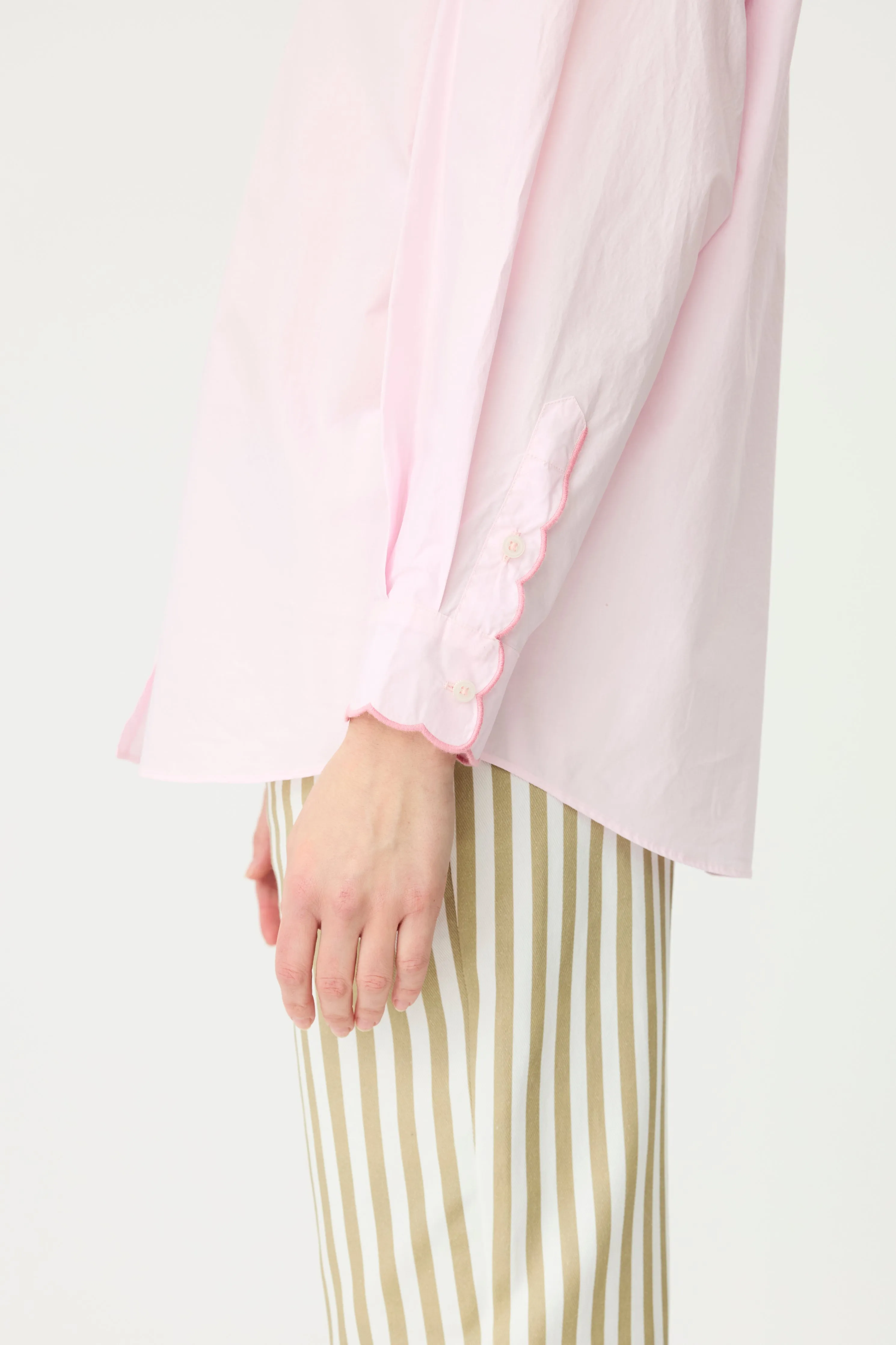 LMND | Chiara Long Sleeve Shirt Scalloped Edge - Pink Sorbet sold by Sister & Co product image thumbnail 4