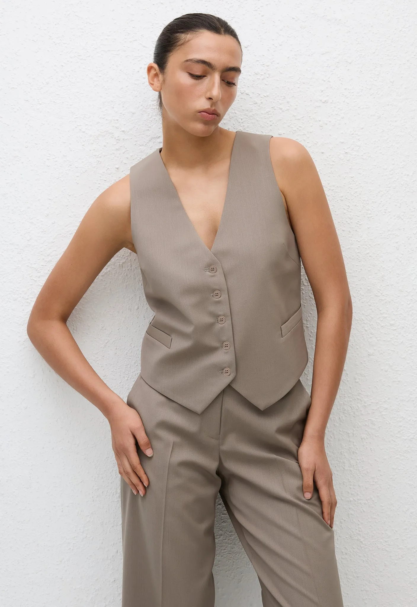 Matteau | Tailored Waistcoat - Taupe sold by Sister & Co product image thumbnail 2