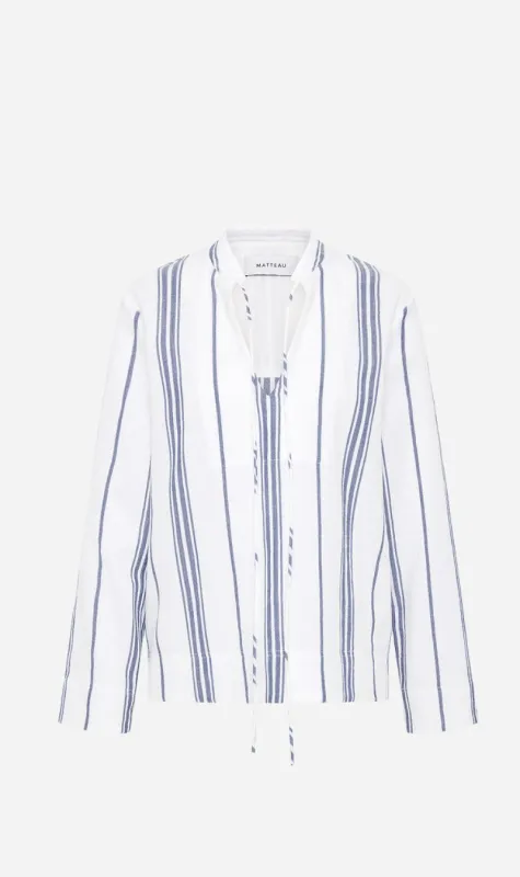Matteau | Fisherman Popover Shirt - Porto Stripe sold by Sisters & Co