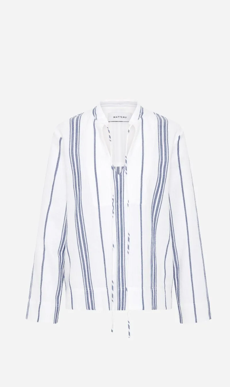 Matteau | Fisherman Popover Shirt - Porto Stripe sold by Sisters & Co