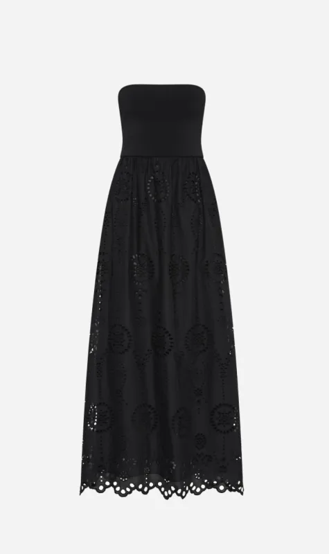 Matteau | Strapless Knit & Broderie Dress - Black sold by Sister & Co