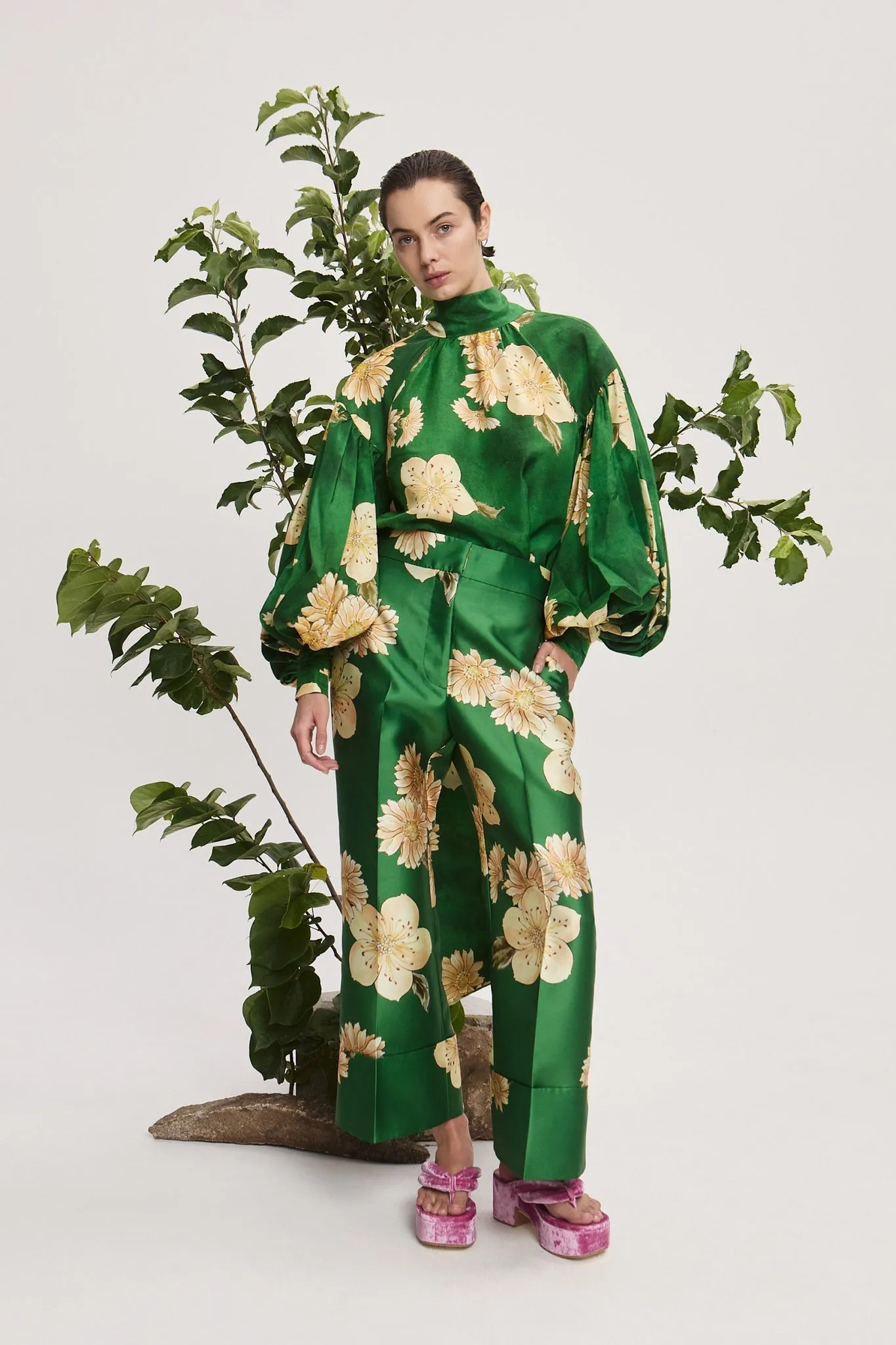 Alemais | Sage Silk Blouse sold by Sisters & Co product image thumbnail 4