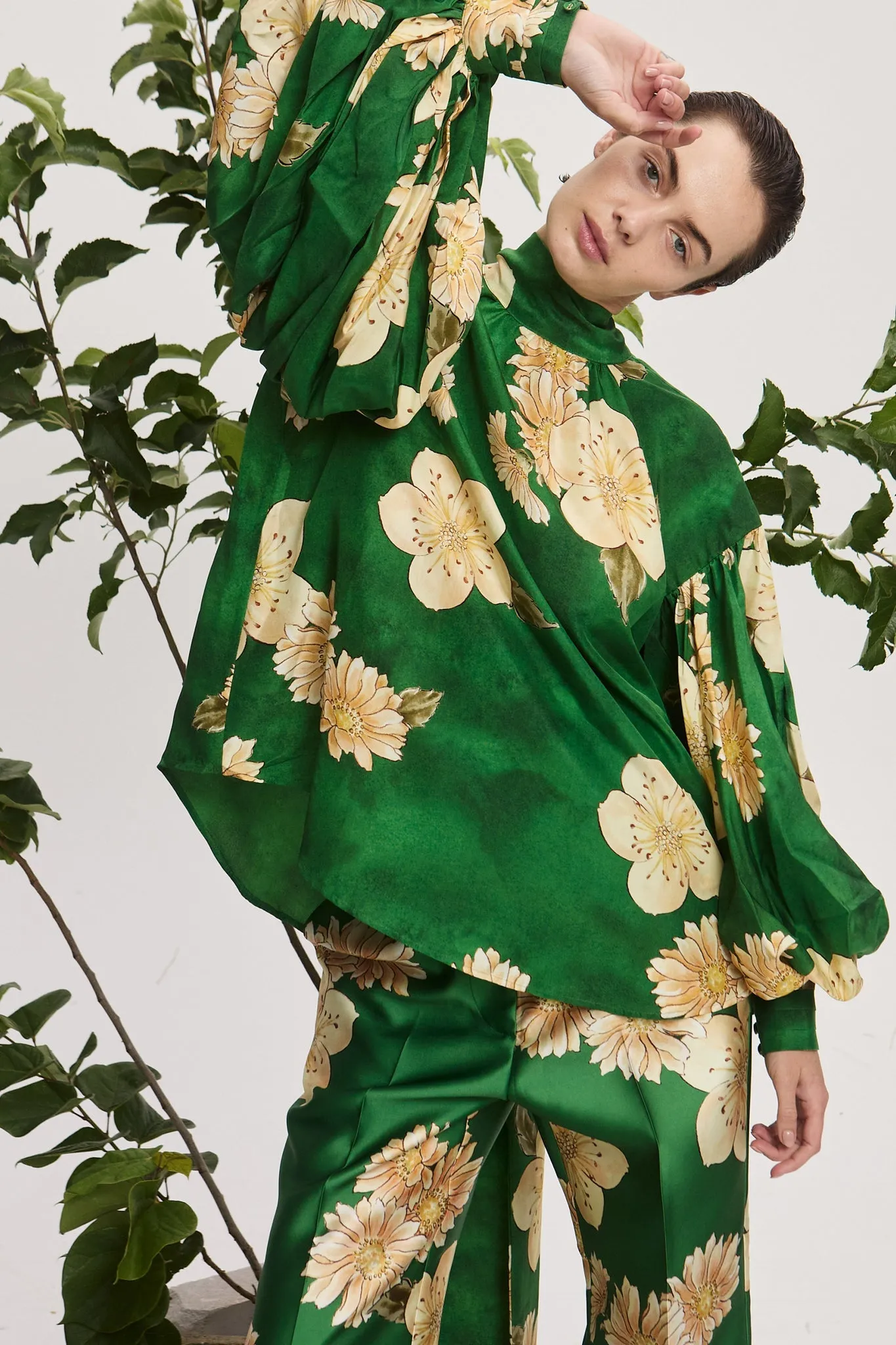 Alemais | Sage Silk Blouse sold by Sisters & Co product image thumbnail 2