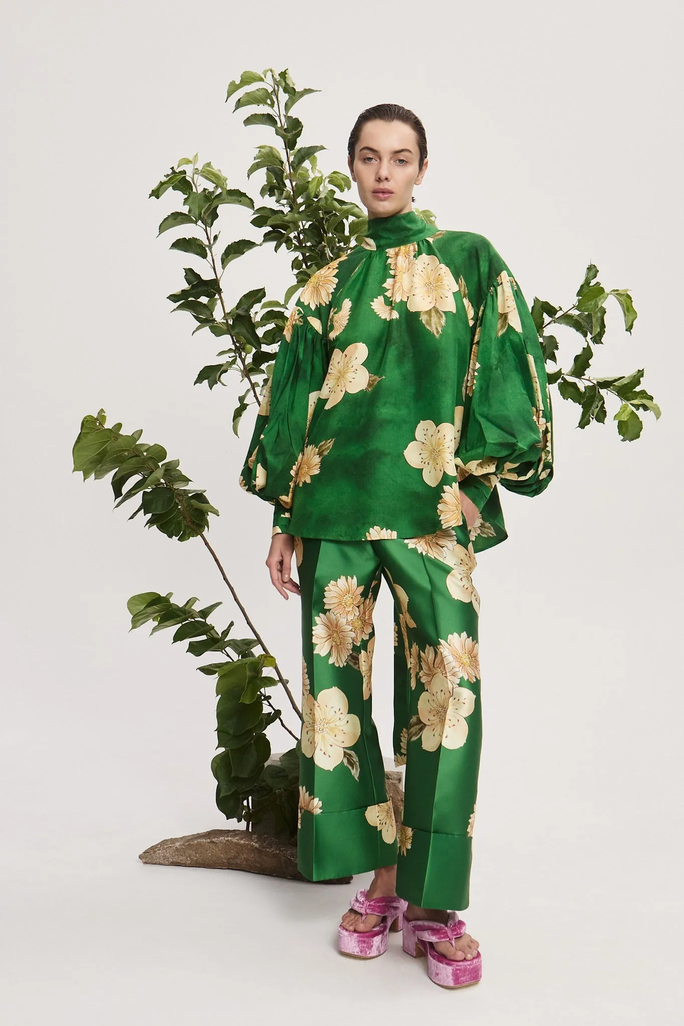 Alemais | Sage Silk Blouse sold by Sisters & Co product image thumbnail 3