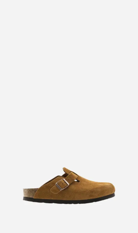 Birkenstock | Boston Soft Footbed Suede Narrow - Mink sold by Sister & Co
