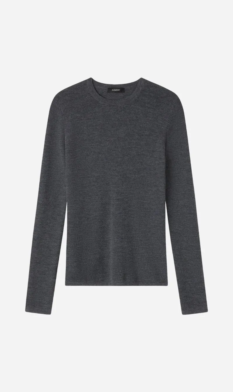 A.Emery | The Charlie Top - Mid Grey Melange sold by Sisters & Co