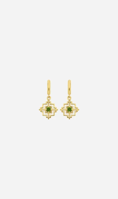 Zoe & Morgan | Centered Earrings - Gold/Chrome Diopside sold by Sister & Co
