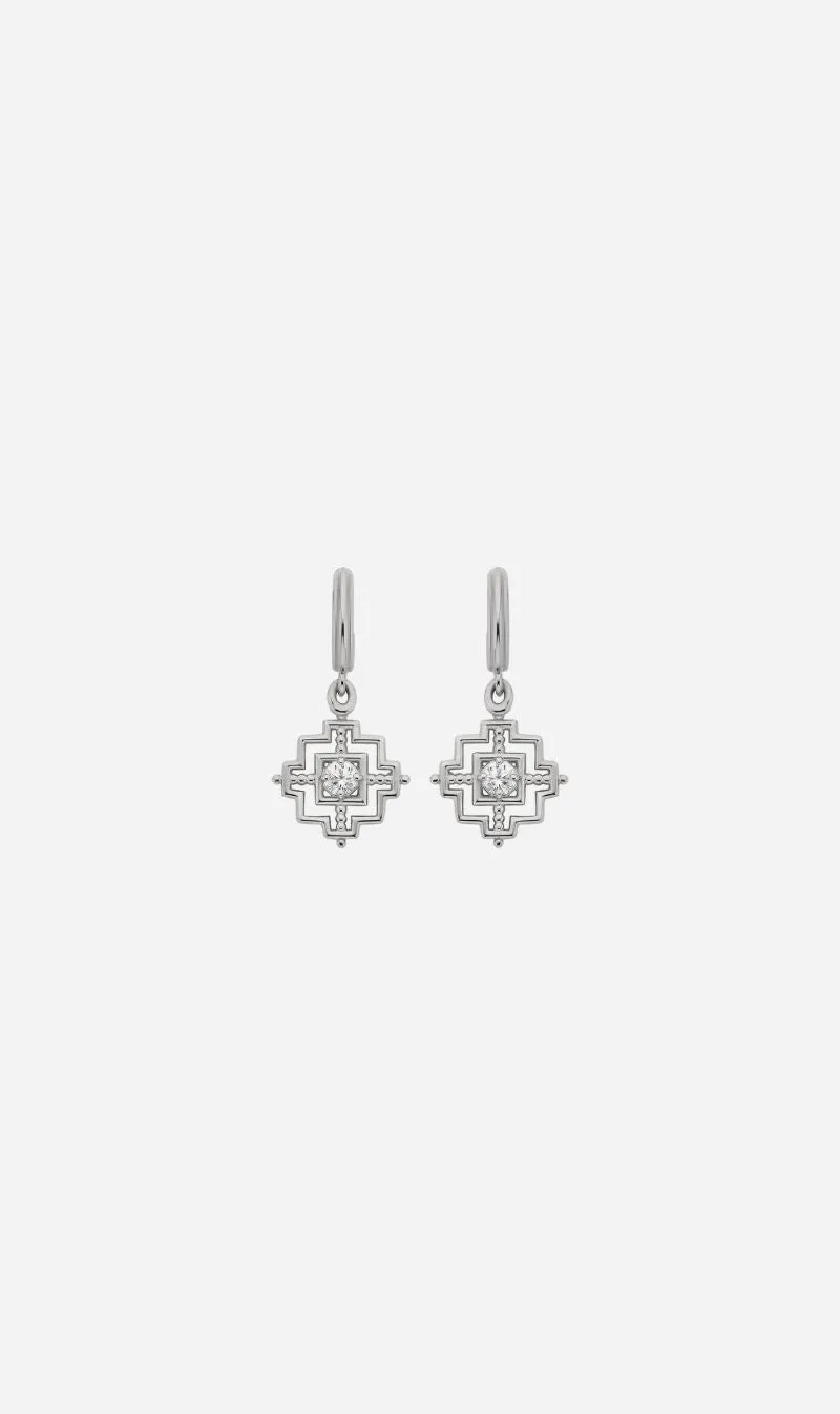 Zoe & Morgan | Centered Earrings - Silver/White Zircon sold by Sisters & Co