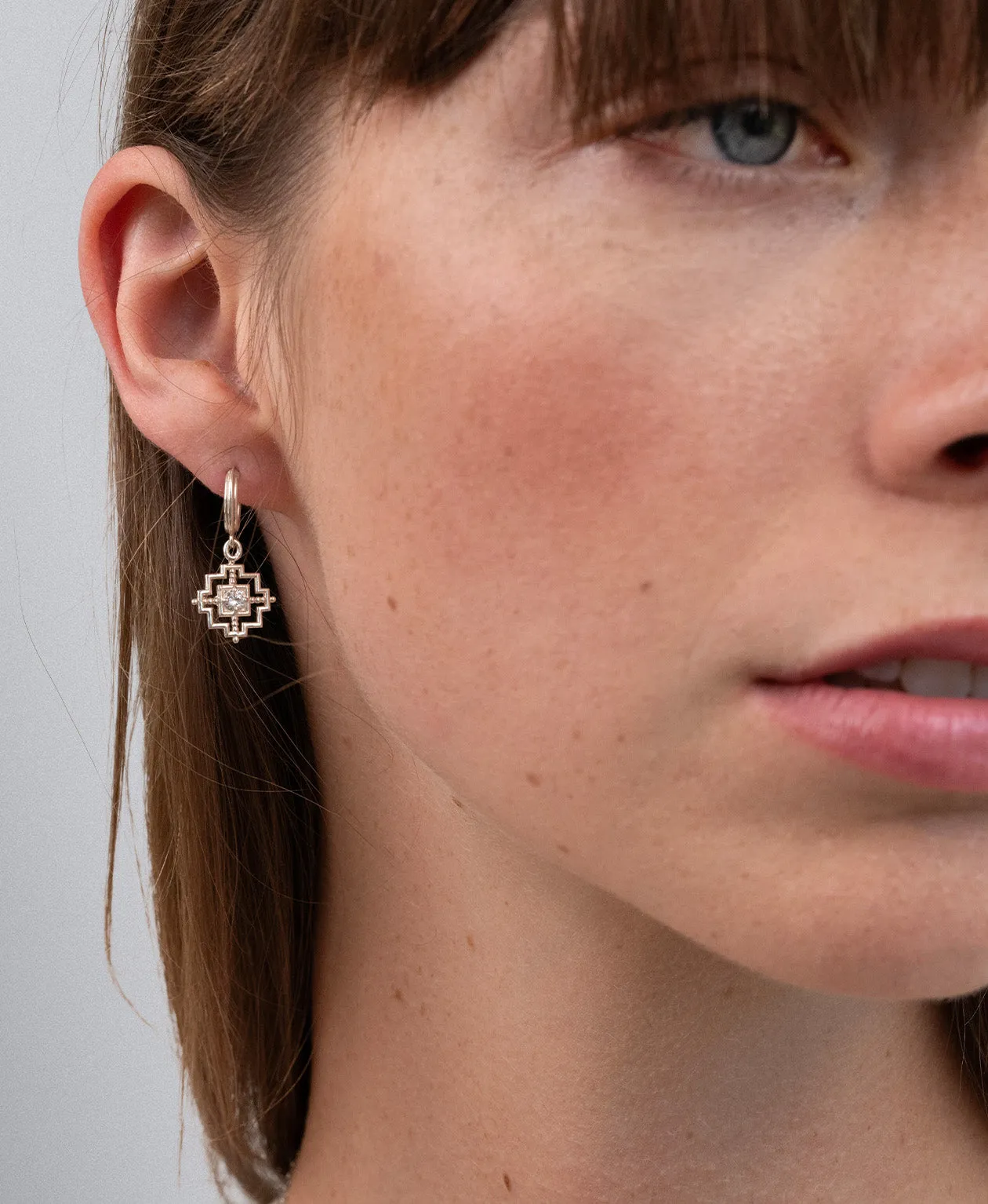 Zoe & Morgan | Centered Earrings - Silver/White Zircon sold by Sisters & Co product image thumbnail 4