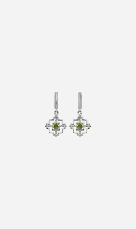 Zoe & Morgan | Centred Earrings - Silver/Chrome Diopside made by Sisters & Co