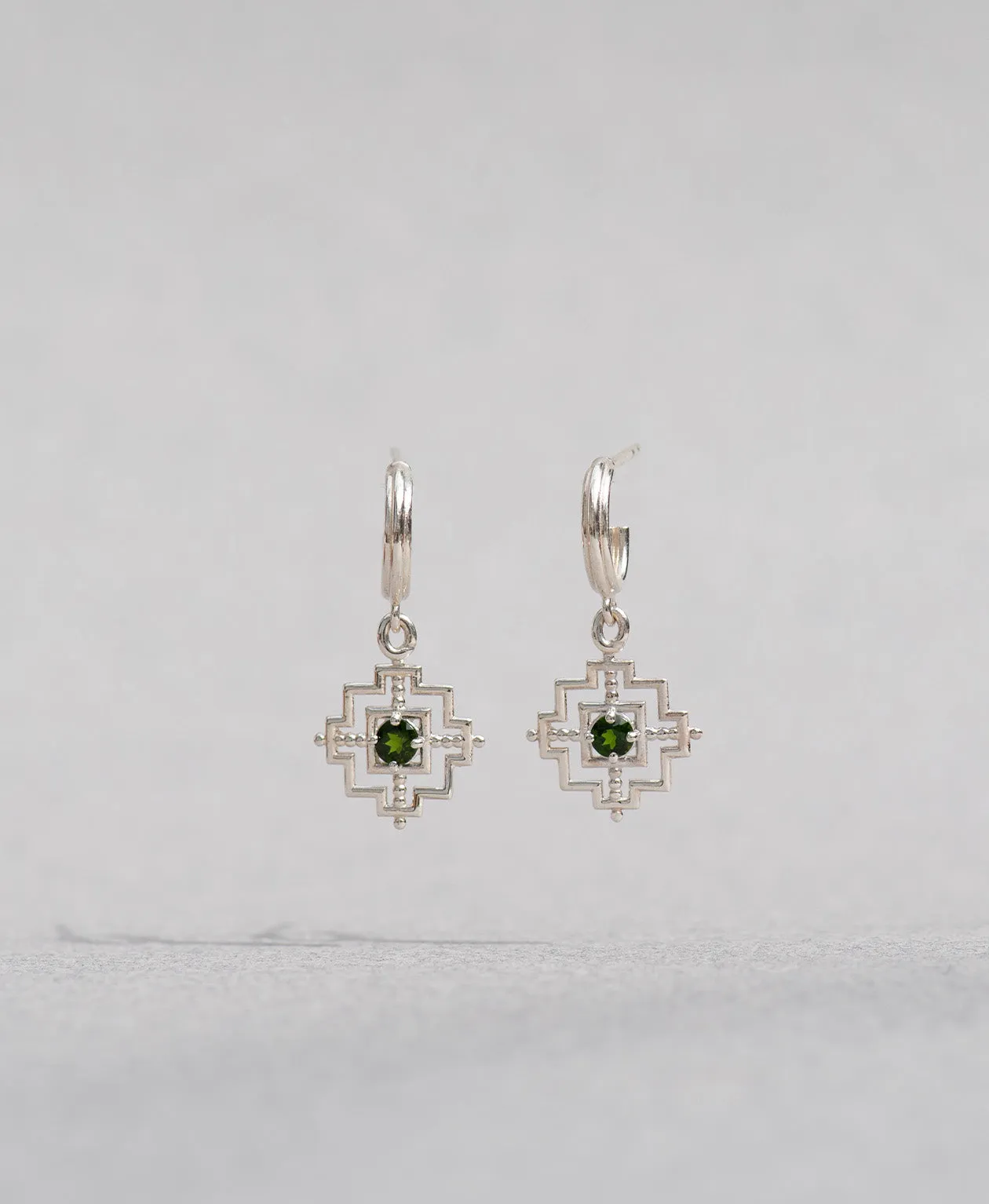 Zoe & Morgan | Centred Earrings - Silver/Chrome Diopside sold by Sisters & Co product image thumbnail 2