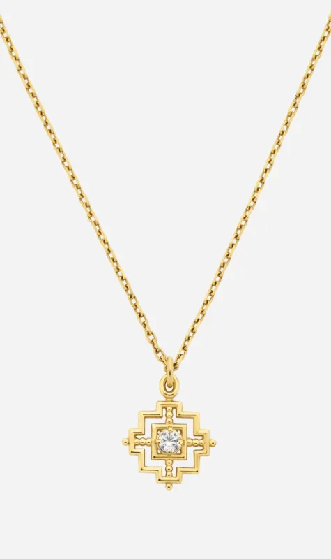 Zoe & Morgan | Centered Necklace - Gold/White Zircon sold by Sister & Co