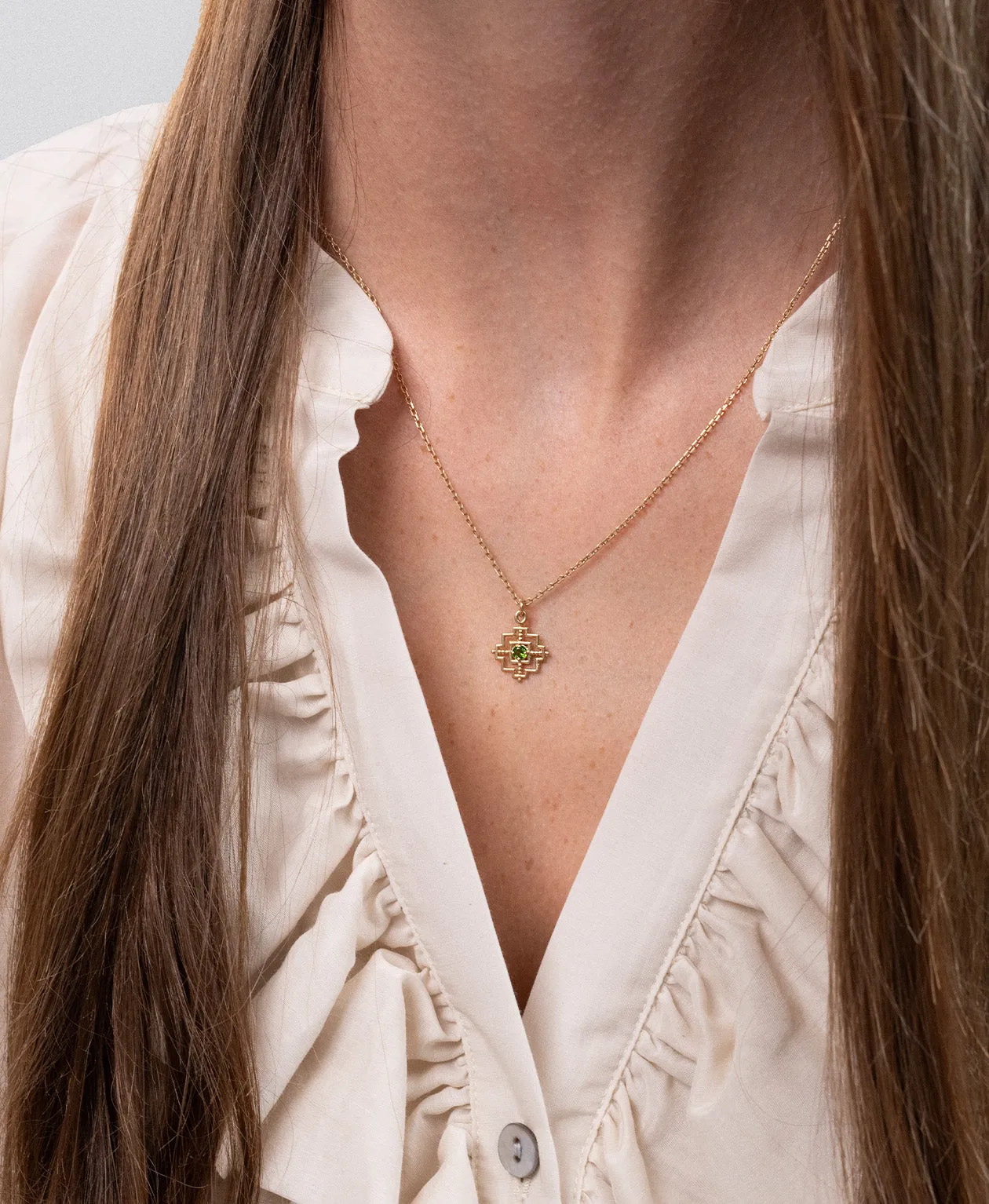 Zoe & Morgan | Centered Necklace - Gold/Chrome Diopside sold by Sisters & Co product image thumbnail 4
