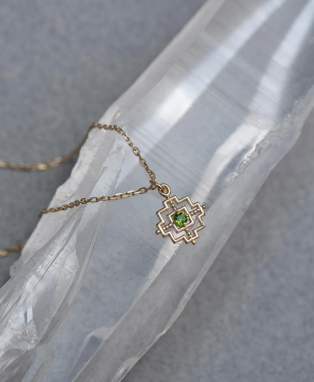 Zoe & Morgan | Centered Necklace - Gold/Chrome Diopside sold by Sisters & Co product image thumbnail 2