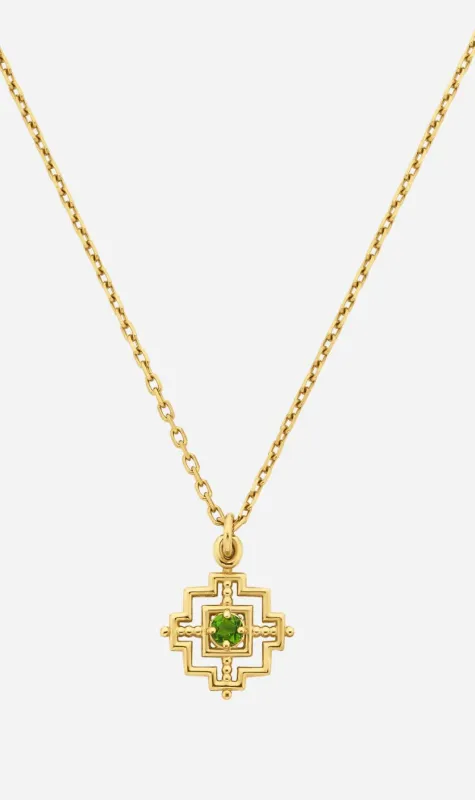 Zoe & Morgan | Centered Necklace - Gold/Chrome Diopside sold by Sister & Co