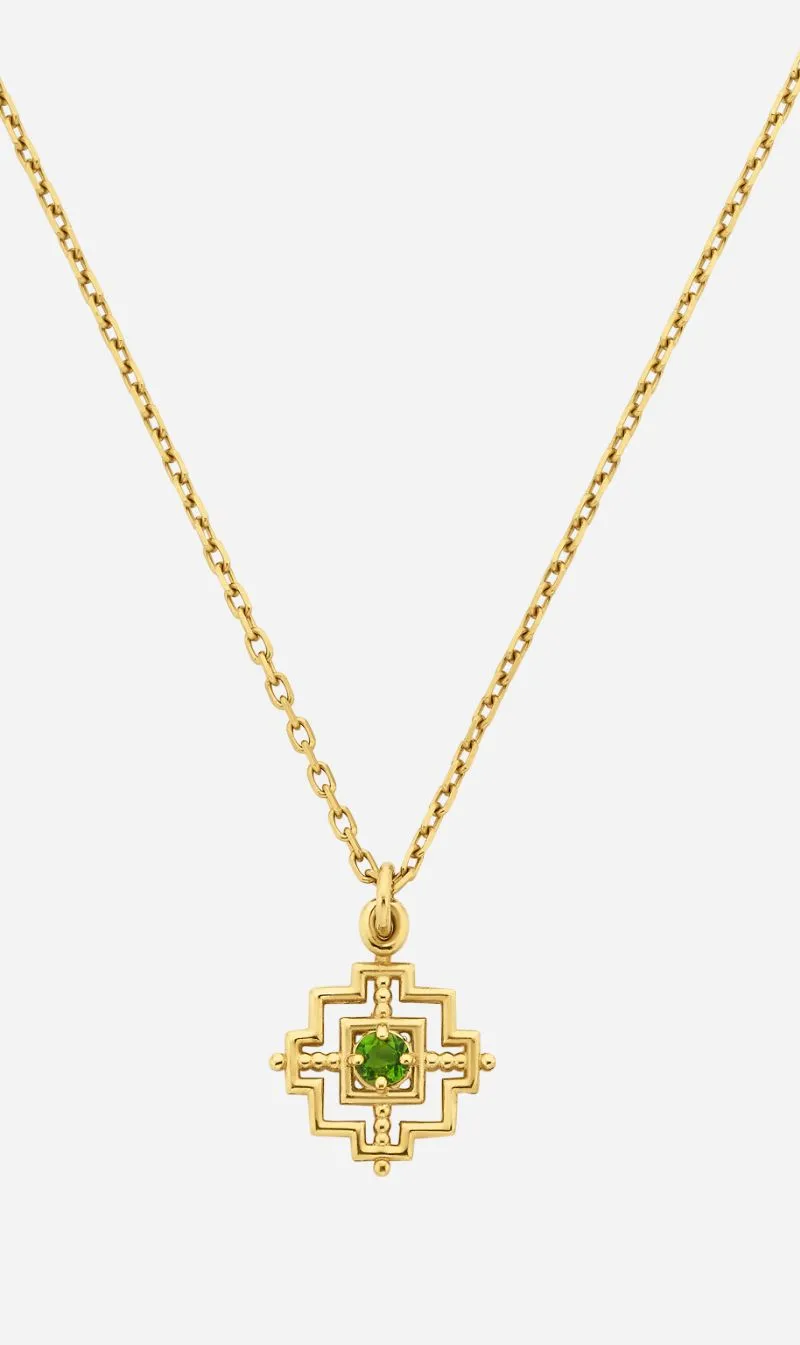 Zoe & Morgan | Centered Necklace - Gold/Chrome Diopside sold by Sisters & Co