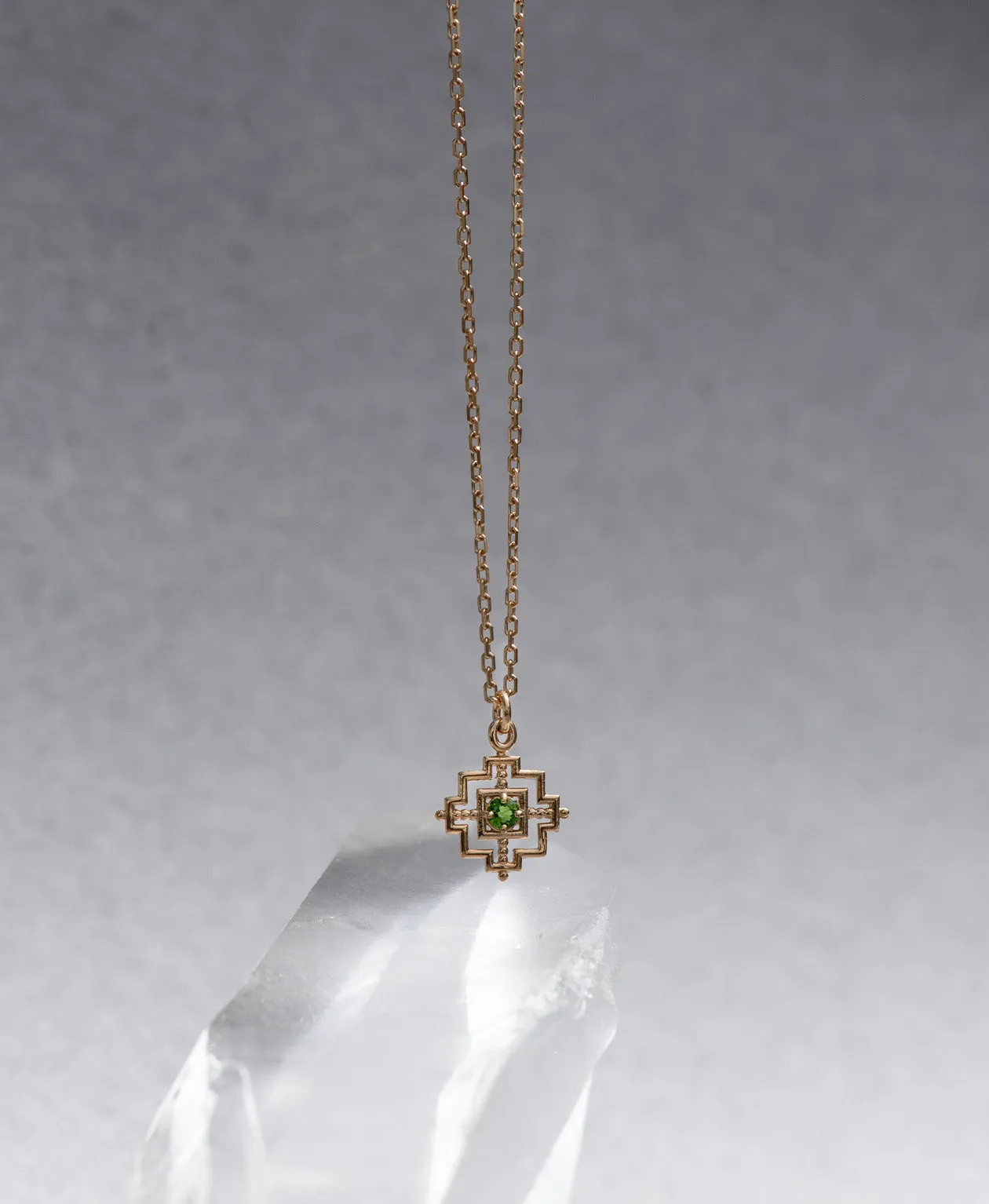Zoe & Morgan | Centered Necklace - Gold/Chrome Diopside sold by Sisters & Co product image thumbnail 3