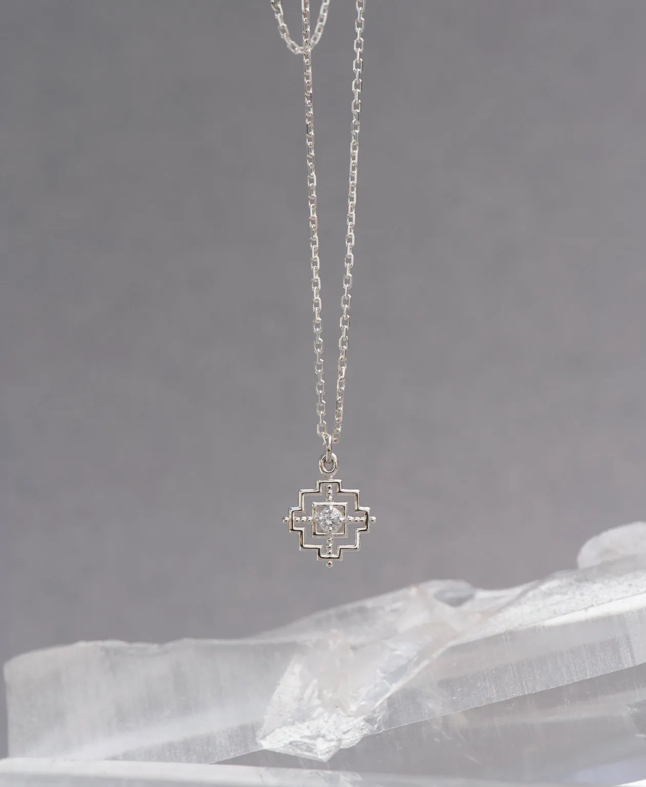 Zoe & Morgan | Centered Necklace - Silver/White Zircon sold by Sisters & Co product image thumbnail 3
