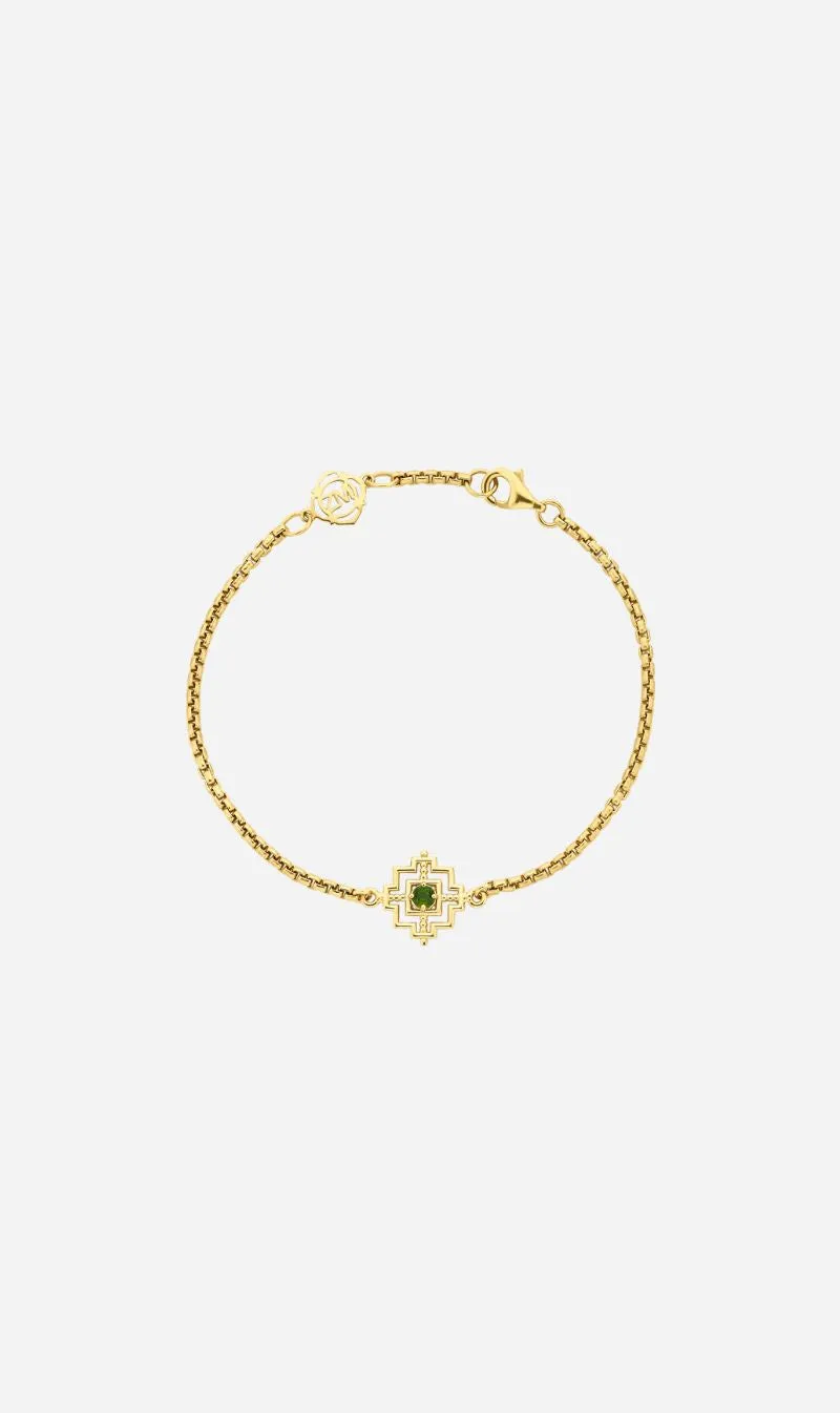 Zoe & Morgan | Centered Bracelet - Gold/Chrome Diopside sold by Sisters & Co