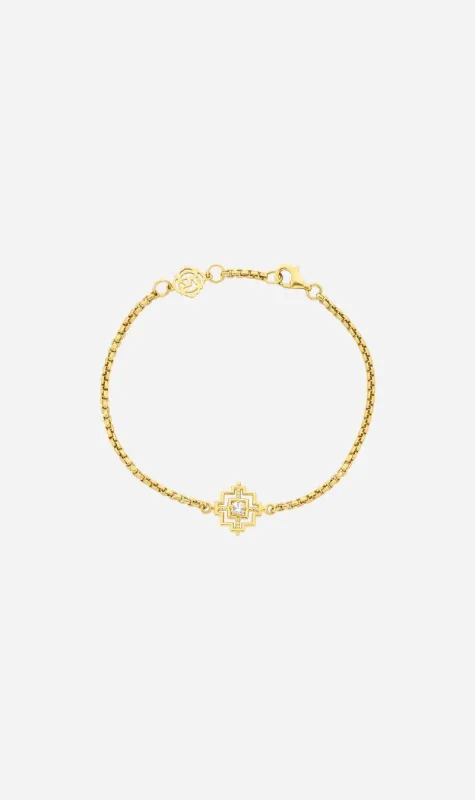 Zoe & Morgan | Centered Bracelet - Gold/White Zircon sold by Sister & Co