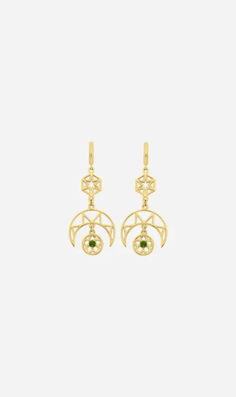 Zoe & Morgan | Balance Earrings - Gold/Chrome Diopside sold by Sister & Co
