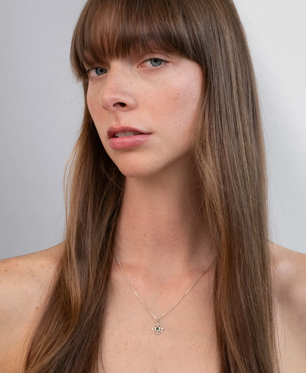 Zoe & Morgan | Centered Necklace - Silver/Chrome Diopside sold by Sisters & Co product image thumbnail 2