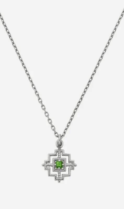 Zoe & Morgan | Centered Necklace - Silver/Chrome Diopside sold by Sister & Co