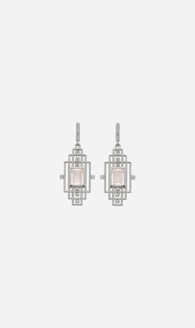 Zoe & Morgan | Bliss Earrings - Silver/Rose Quartz sold by Sisters & Co