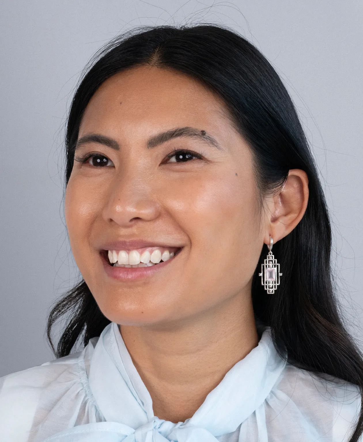 Zoe & Morgan | Bliss Earrings - Silver/Rose Quartz sold by Sisters & Co product image thumbnail 2