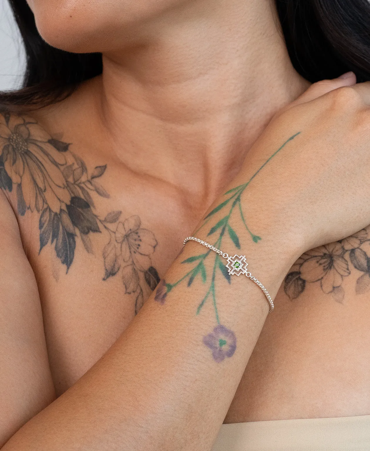 Zoe & Morgan | Centered Bracelet - Silver/Chrome Diopside sold by Sisters & Co product image thumbnail 3