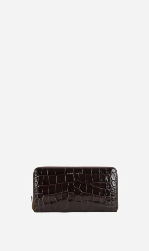 Deadly Ponies | Maxi Wallet - Espresso Croc sold by Sister & Co