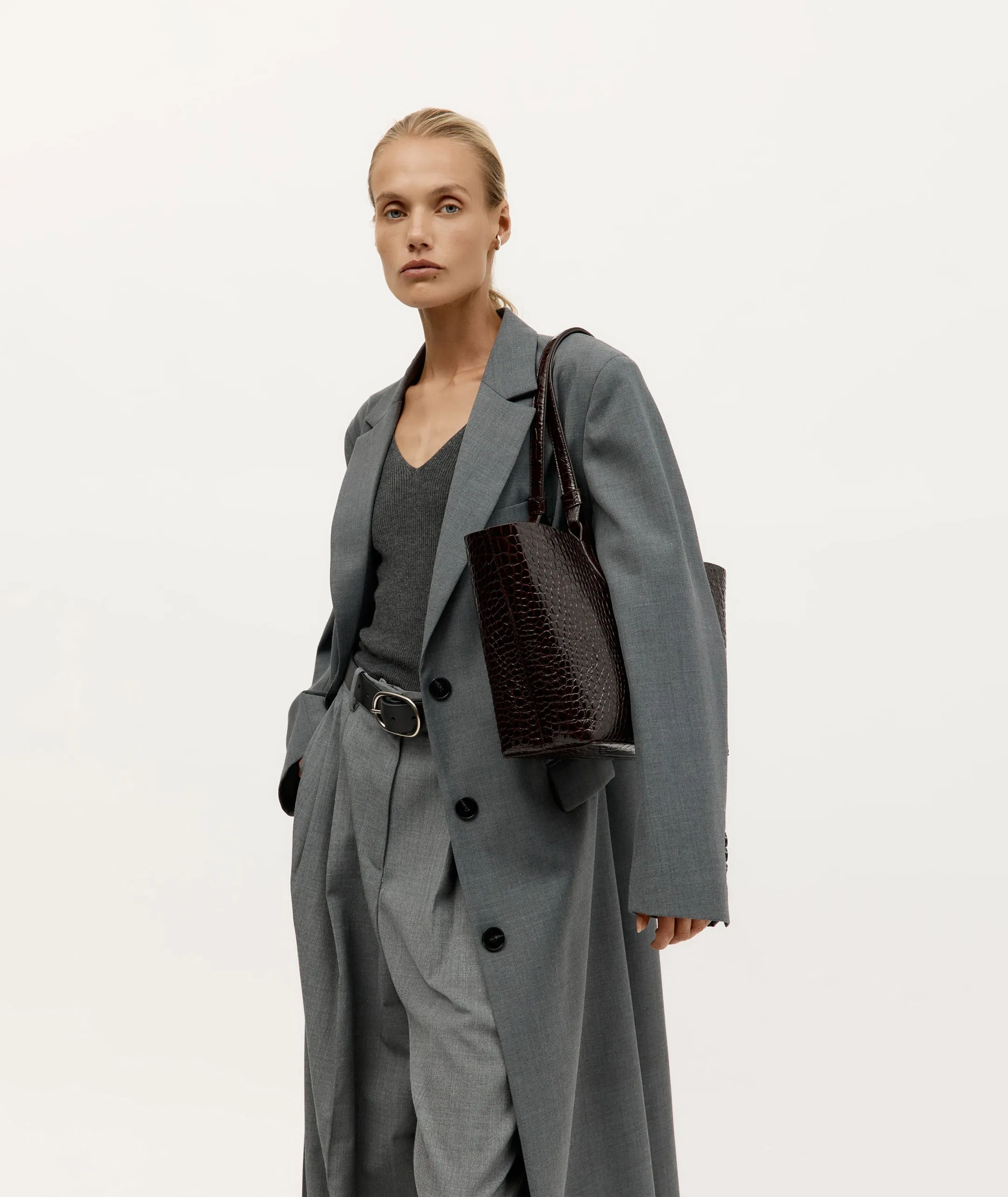 Deadly Ponies | Mr Bandit Tote - Espresso Croc sold by Sisters & Co product image thumbnail 2