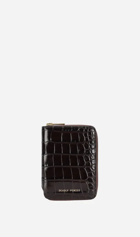 Deadly Ponies | Mini Wallet - Espresso Croc sold by Sister & Co