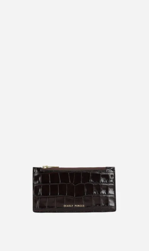 Deadly Ponies | Card Holder - Espresso Croc sold by Sister & Co