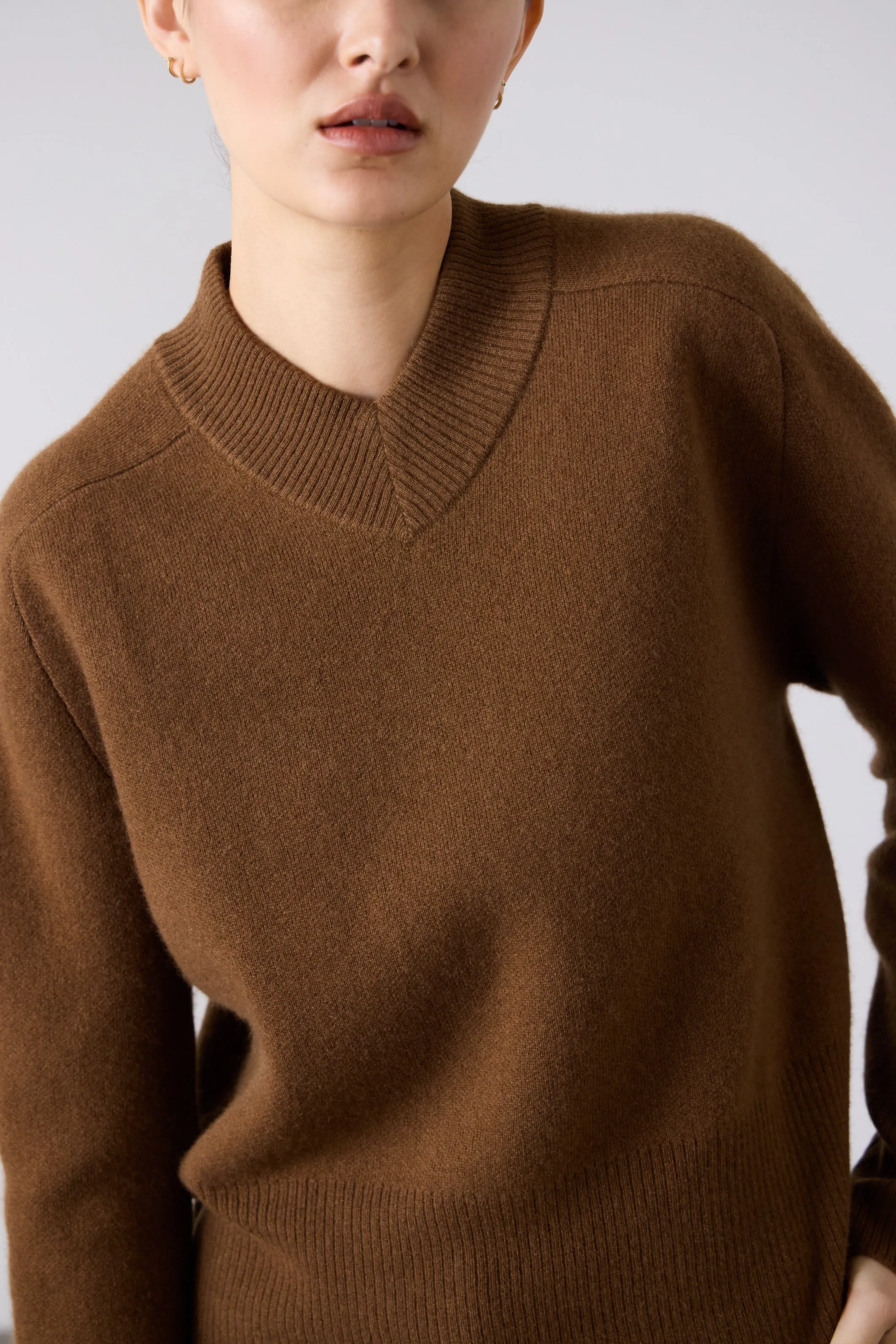 Laing | High V Neck Sweater - Chestnut sold by Sister & Co product image thumbnail 2