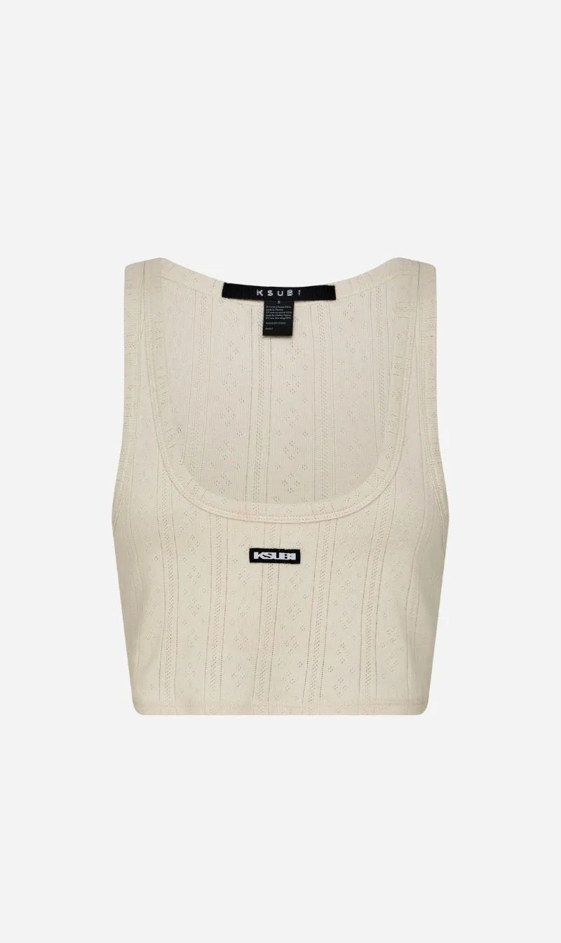 Ksubi | Sott Origin Crop Tank - White sold by Sister & Co