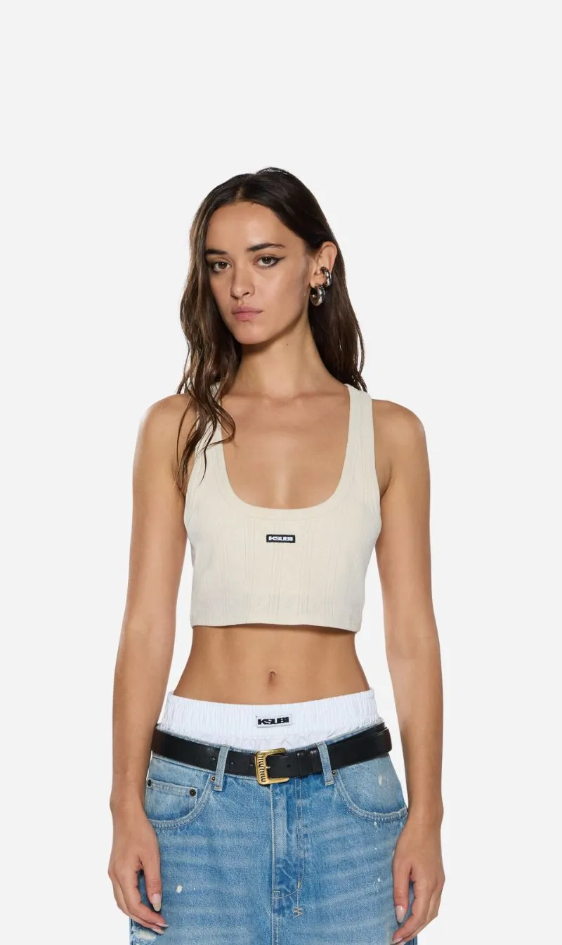 Ksubi | Sott Origin Crop Tank - White sold by Sister & Co product image thumbnail 2