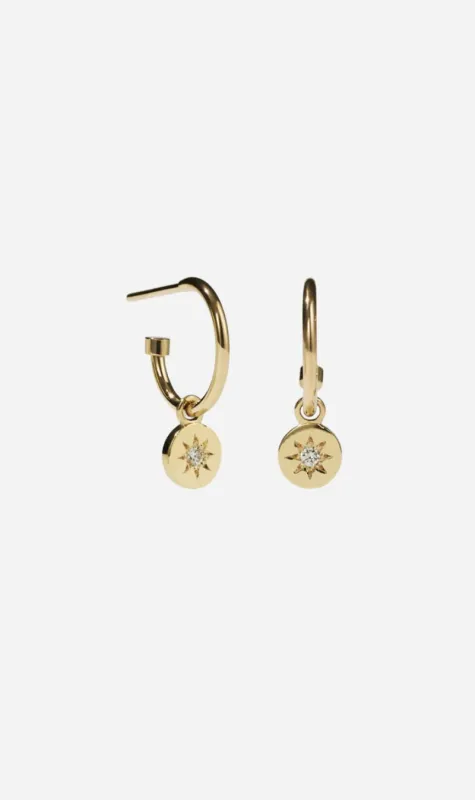 Meadowlark | Lulu Signature Hoops - Gold Plated/White Diamond sold by Sister & Co