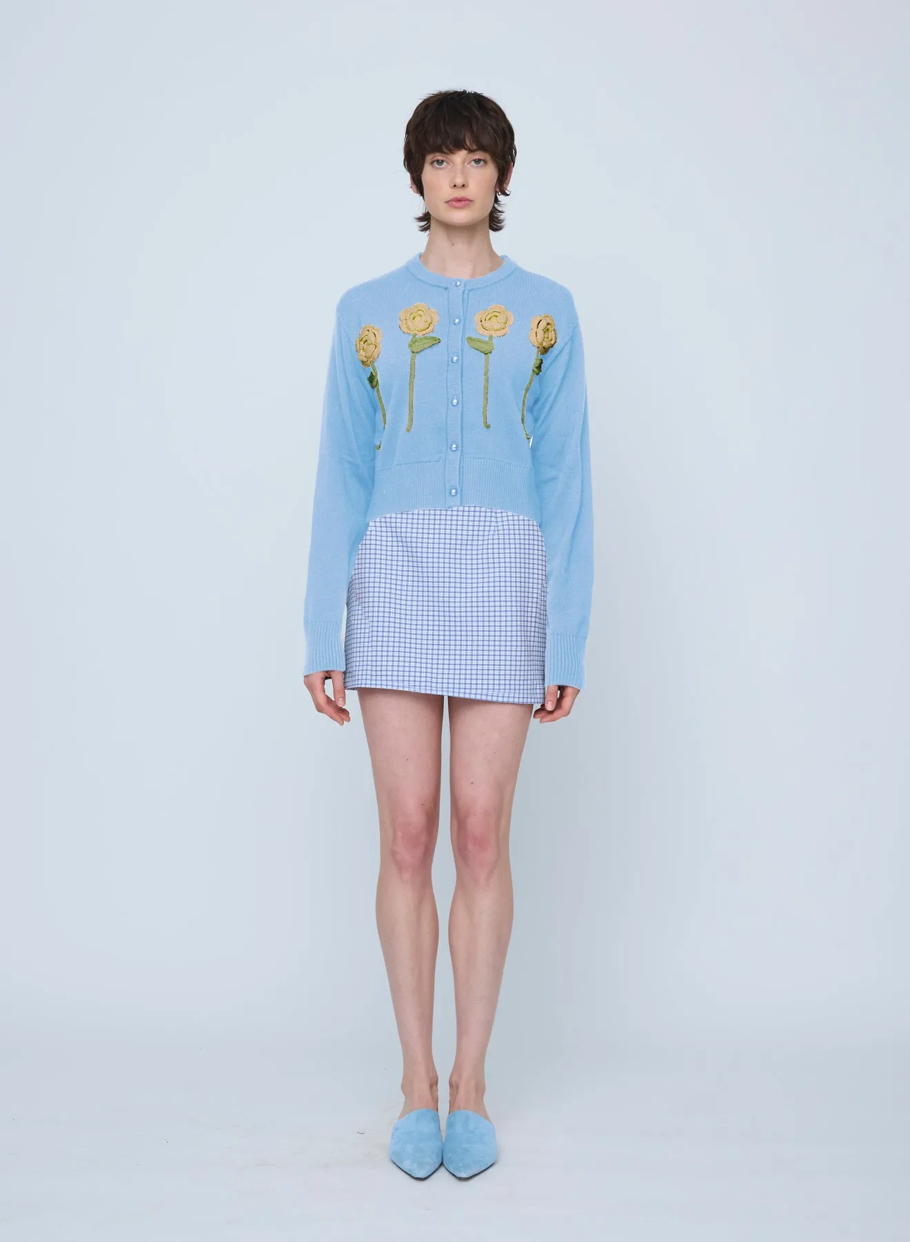 Wynn Hamlyn | Flower Cardigan - Sky Blue sold by Sister & Co