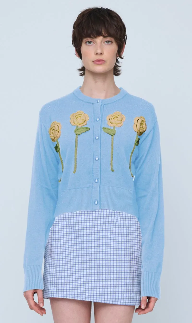 Wynn Hamlyn | Flower Cardigan - Sky Blue sold by Sister & Co product image thumbnail 2