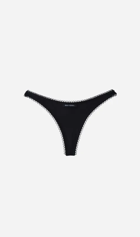 Dear Dylan | Eyelet Trim Thong - Noir sold by Sister & Co